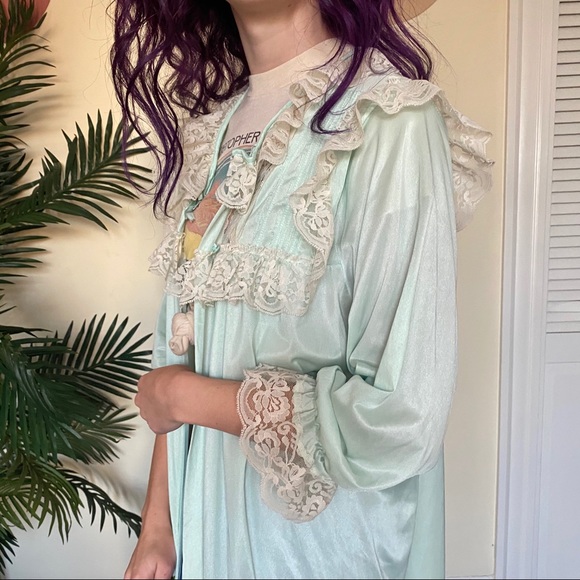 SOLD Mint Green Robe Vintage 60's - Picture 9 of 16